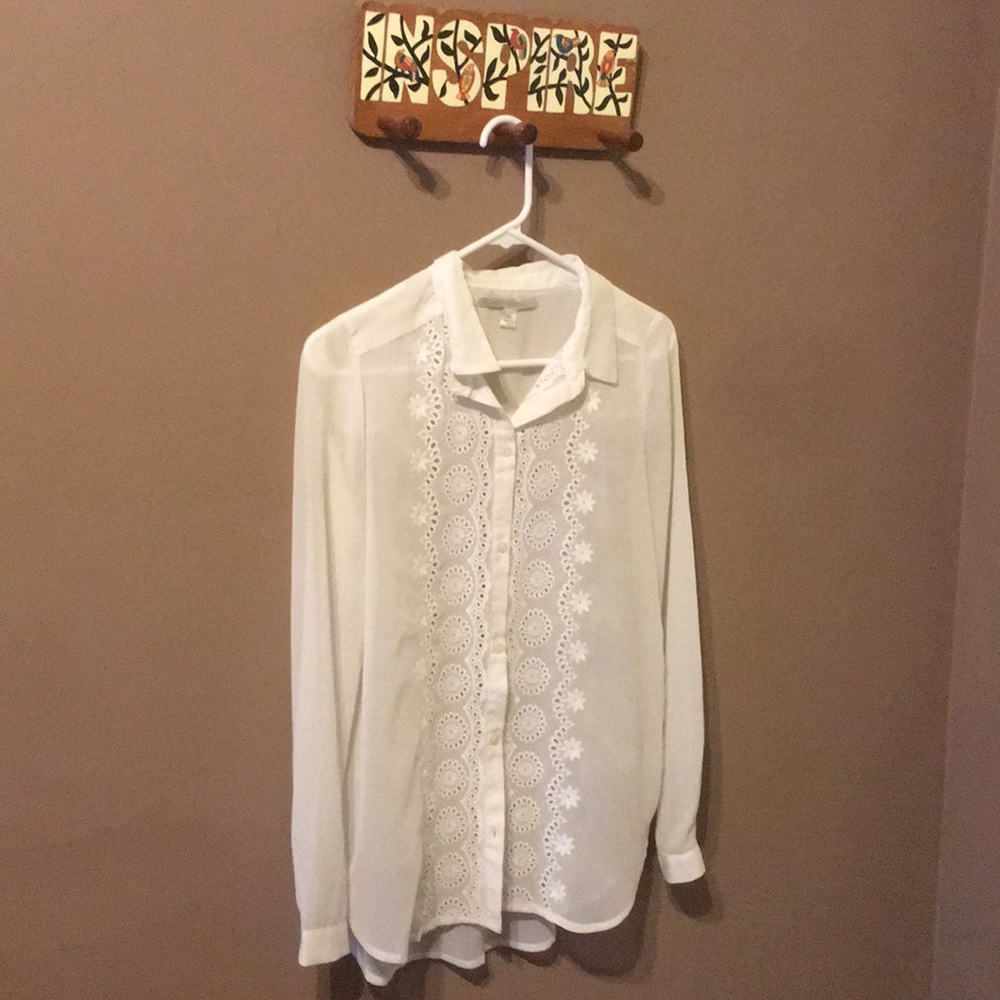 White sheer dress shirt